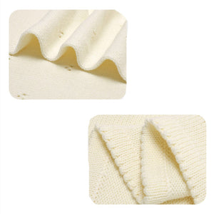 Ecosprout Linens & Bedding Cotton Pointelle Baby Blanket : Milk
