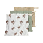 Ecosprout Bath Towels & Washcloths Muslin Cloths 3pk: Neutral Palm