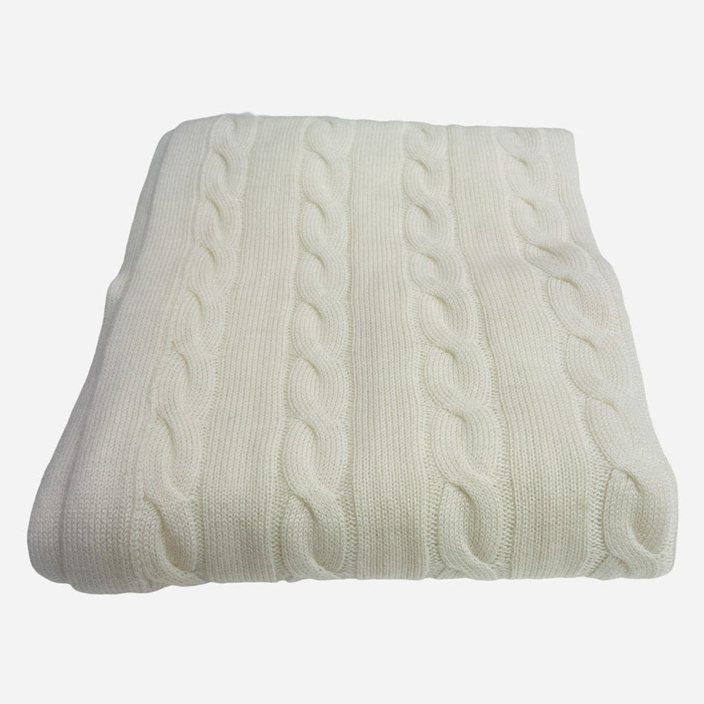 Natures Gift For Baby Blanket Merino Cable Baby Blanket : Winter White