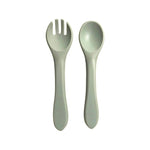 Ash & Co Nursing & Feeding Silicone Two Piece Cutlery Set : Sage