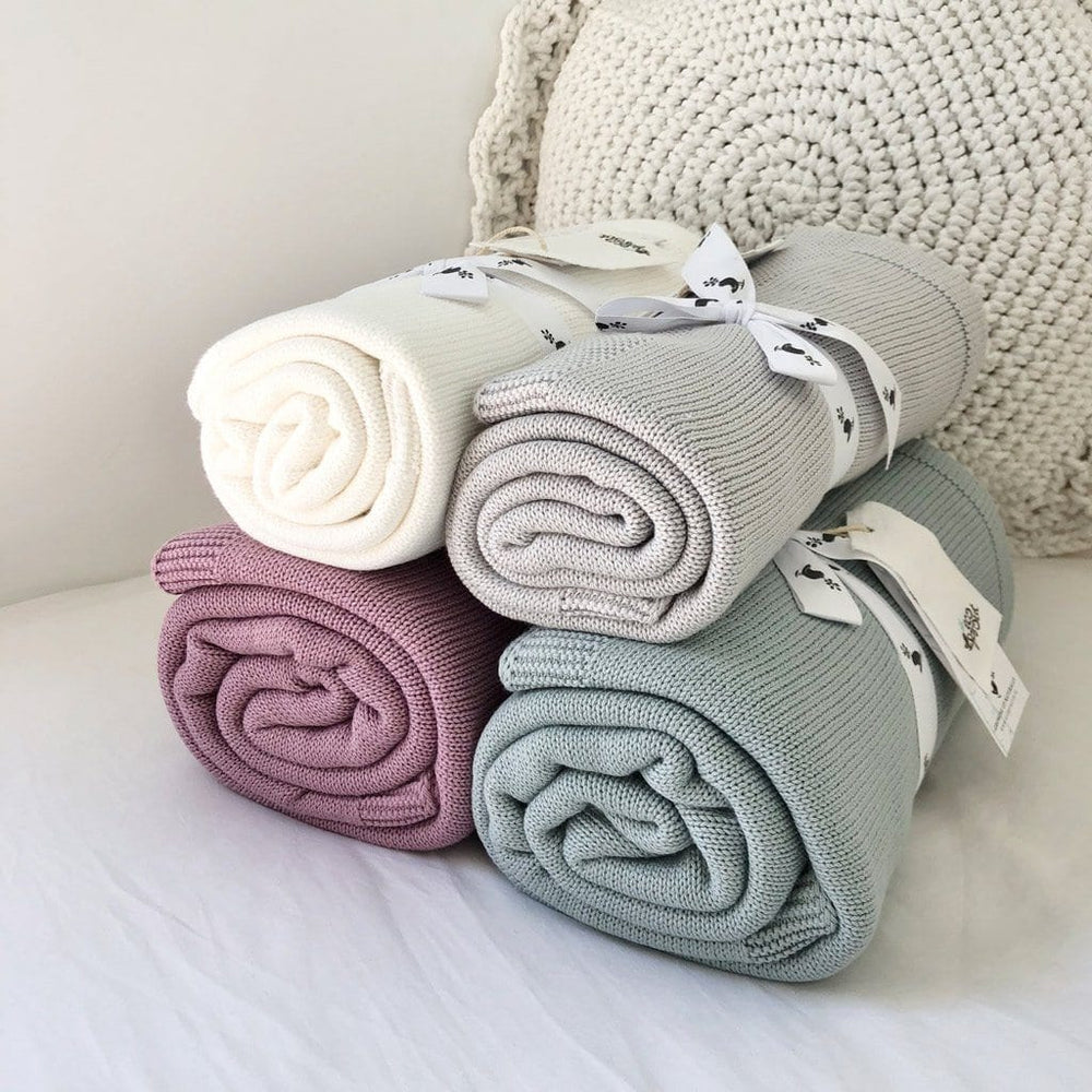 Organic Cotton Sweet Dreams Cot Blanket : Natural Blanket Ecosprout 