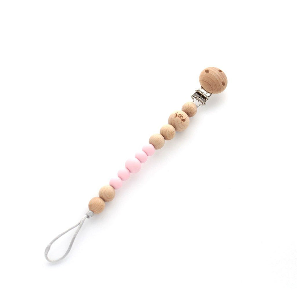 Essential Soother Holder with Clip : Pale Pink Teether Lluie 