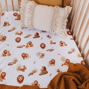 Snuggle Hunny Kids Fitted Cot Sheet : Lion