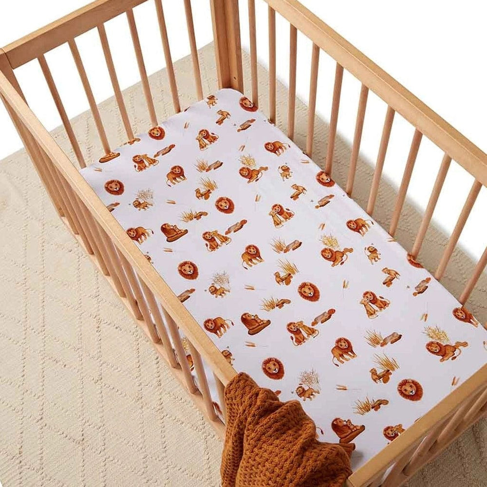 Snuggle Hunny Kids Sheet Fitted Cot Sheet : Lion