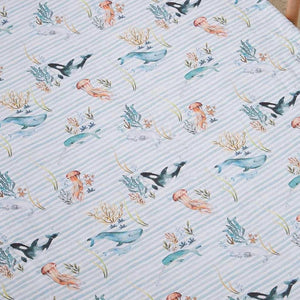Snuggle Hunny Kids Linens & Bedding Fitted Cot Sheet : Whale