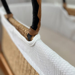 Adinkra Designs Bassinets & Cradles Bundle | Co-Sleeper Bolga Moses Basket with Liner - Daiki with Black Handles
