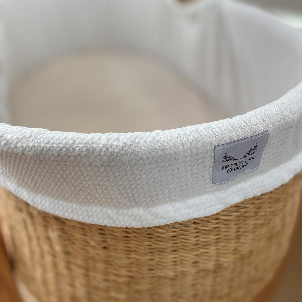 Adinkra Designs Bassinets & Cradles Bundle | Co-Sleeper Bolga Moses Basket with Liner - Tan