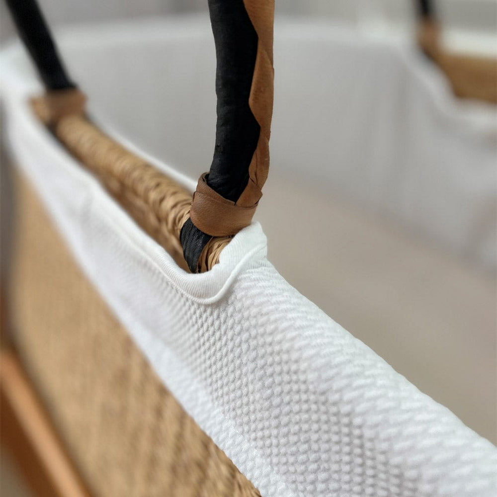 Adinkra Designs Bassinets & Cradles Bundle | Co-Sleeper Bolga Moses Basket with Liner - Tan