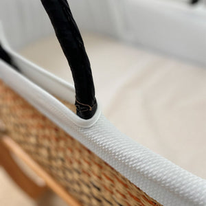 Adinkra Designs Bassinets & Cradles Bundle | Co-Sleeper Bolga Moses Basket with Liner - Tani