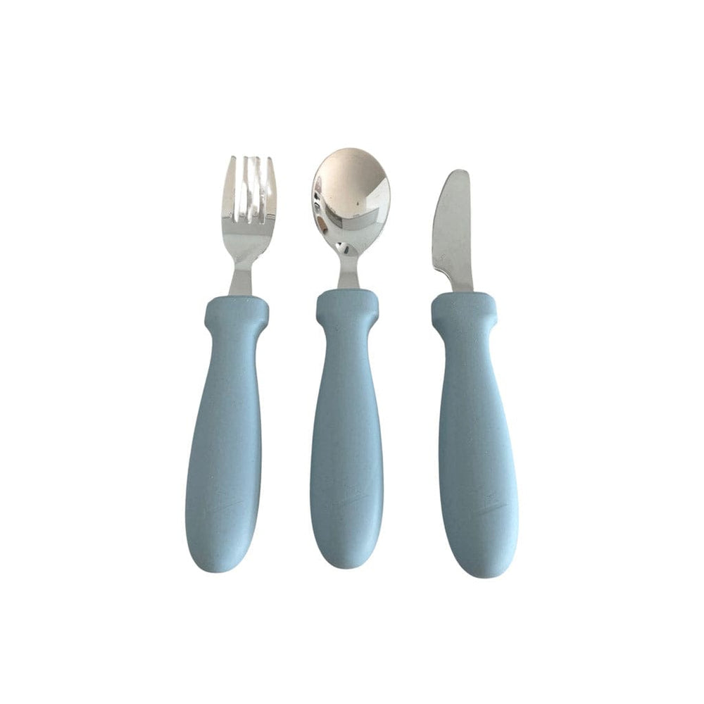 Ash & Co Nursing & Feeding Three Piece S/Steel Cutlery Set : Sky