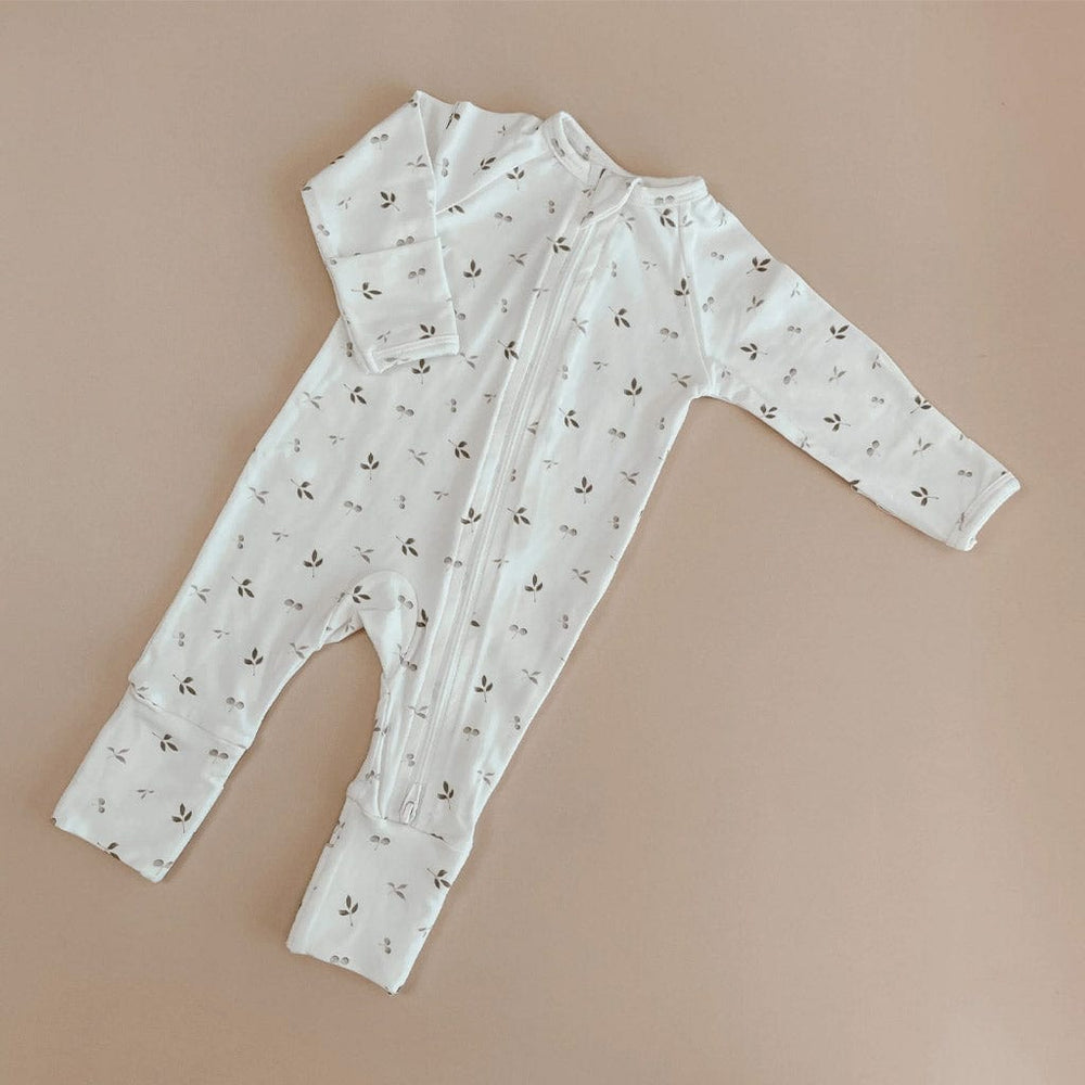 Blossom and Pear Clothing Bamboo Zip Growsuit : Evergreen
