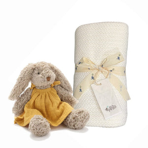 Ecosprout Baby Gift Sets Baby Honey Bunny Mustard & Organic Blanket