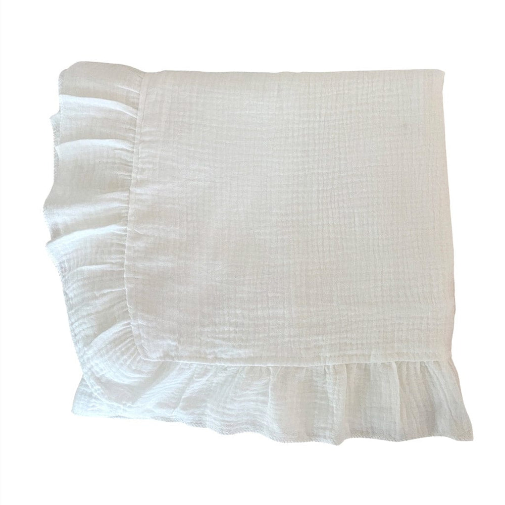 Ecosprout Linens & Bedding Bassinet Muslin Blanket with Ruffled Edge ...