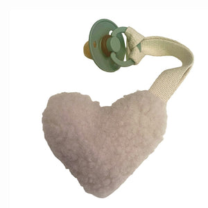 Ecosprout Baby Soothers Boucle Pacifier Holder Heart : Ivory