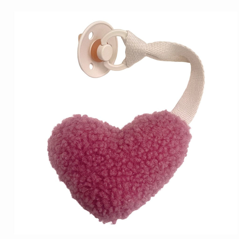 Ecosprout Baby Soothers Boucle Pacifier Soother Holder Heart : Rose