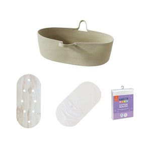 Ecosprout Bassinets & Cradles Foam Mattress Bundle | Co-Sleeper Moses Basket - Natural
