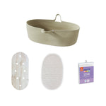 Ecosprout Bassinets & Cradles Latex Wool Mattress Bundle | Co-Sleeper Moses Basket - Natural