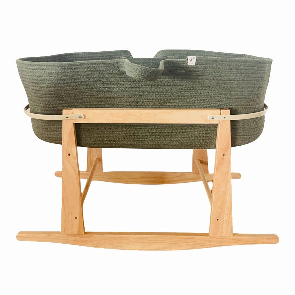 
            
                Load image into Gallery viewer, Ecosprout Bassinets &amp;amp; Cradles Bundle | Cotton Co-Sleeper Moses Basket - Olive
            
        