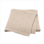 Ecosprout Linens & Bedding Cotton Pointelle Baby Blanket : Hazelnut