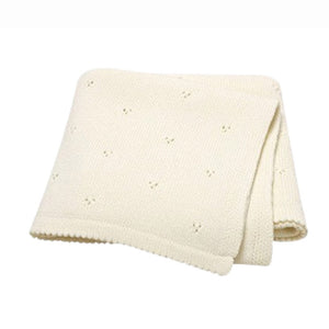 
            
                Load image into Gallery viewer, Ecosprout Linens &amp;amp; Bedding Cotton Pointelle Baby Blanket : Milk
            
        