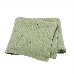 Ecosprout Linens & Bedding Cotton Pointelle Baby Blanket : Sage