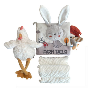 Ecosprout Baby Gift Sets Gift Box : Charlie Chicken & Farm Tails Book