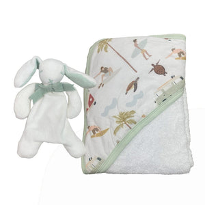 Ecosprout Baby Gift Sets Gift Box : Hooded Towel Maui & Mini Muffit Comforter