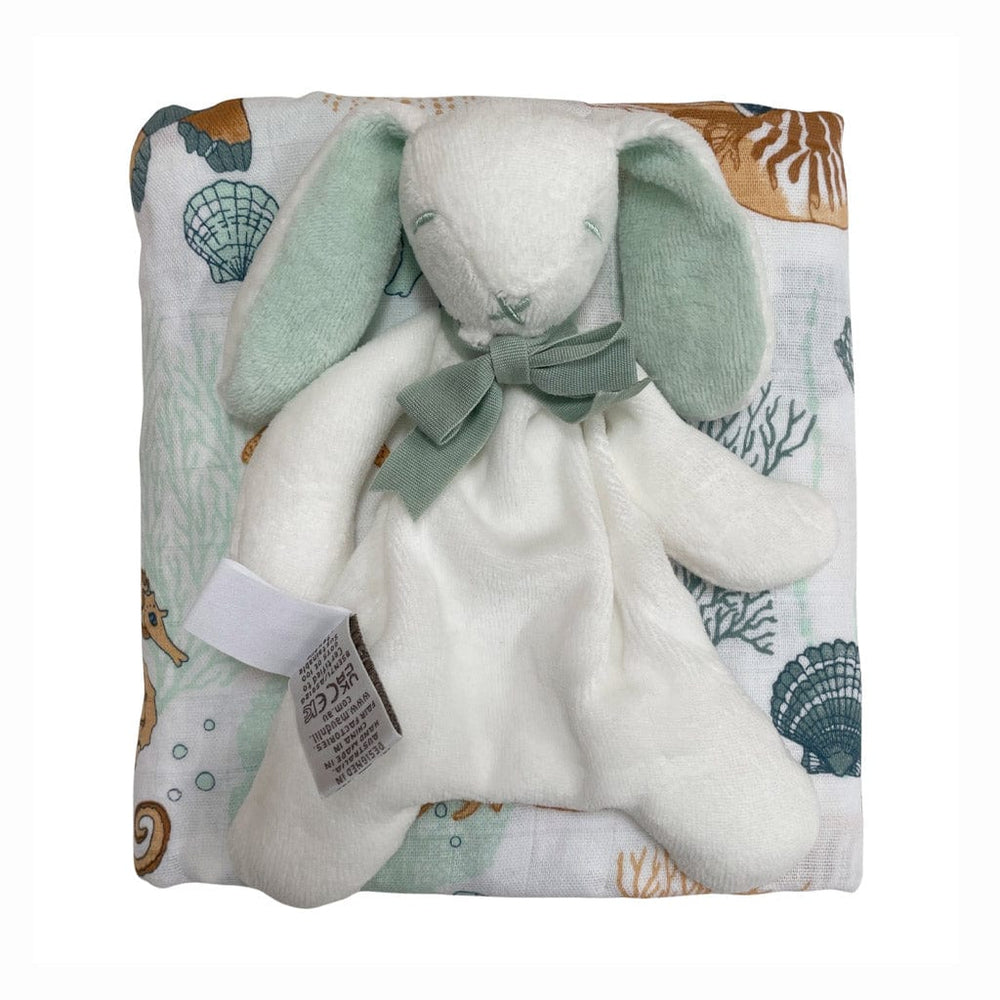 Ecosprout Baby Gift Sets Gift Box : Nautilus Muslin & Mini Muffit Comforter