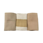 Ecosprout Bath Towels & Washcloths Muslin Cloths 3pk: Natural Stripe