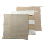 Ecosprout Bath Towels & Washcloths Muslin Cloths 3pk: Natural Stripe
