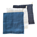 Ecosprout Bath Towels & Washcloths Muslin Cloths 3pk: Navy Denim