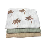 Ecosprout Bath Towels & Washcloths Muslin Cloths 3pk: Neutral Palm