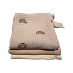 Ecosprout Bath Towels & Washcloths Muslin Cloths 3pk: Rouge Rainbow