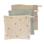 Ecosprout Bath Towels & Washcloths Muslin Cloths 3pk: Sage Rainbow