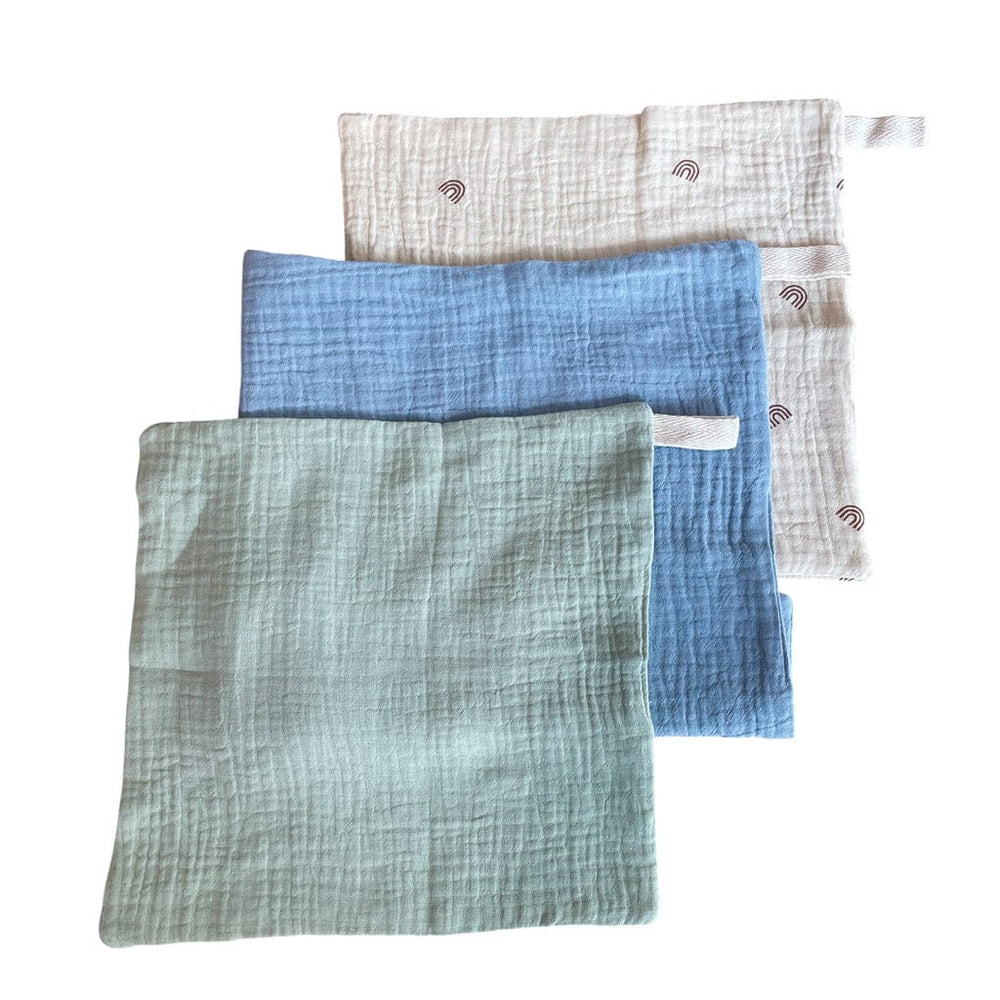 Ecosprout Bath Towels & Washcloths Muslin Cloths 3pk: Sky Sage