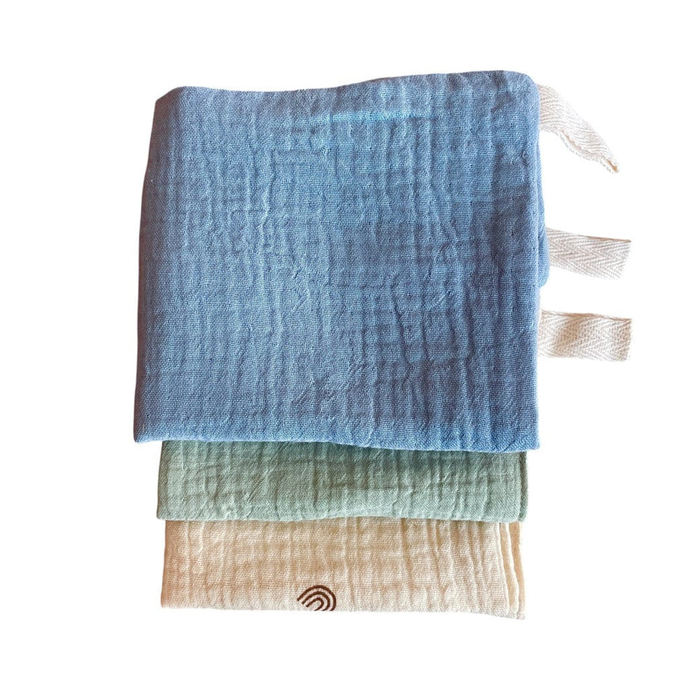 Ecosprout Bath Towels & Washcloths Muslin Cloths 3pk: Sky Sage