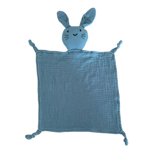 Ecosprout Baby Toys & Activity Equipment Muslin Comforter Bunny : Denim