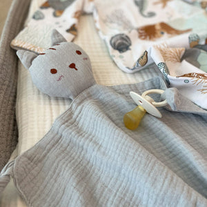 Ecosprout Baby Toys & Activity Equipment Muslin Comforter Cat : Sky