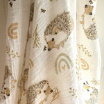 Ecosprout Swaddling & Receiving Blankets Muslin Cotton Wrap : White Hedgehog