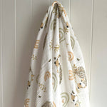 Ecosprout Swaddling & Receiving Blankets Muslin Cotton Wrap : White Hedgehog