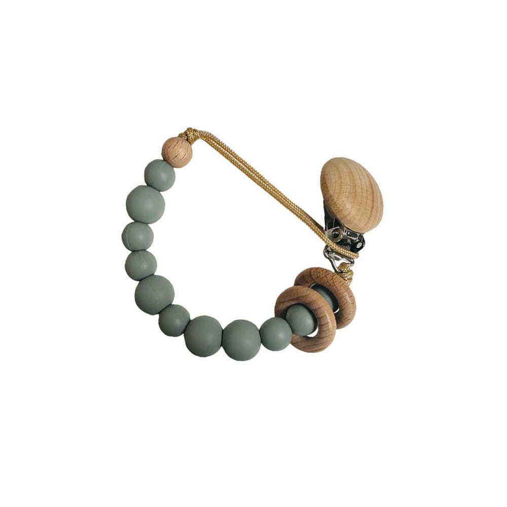 Ecosprout Baby Soothers Silicone Pacifier Holder with Clip : Grey