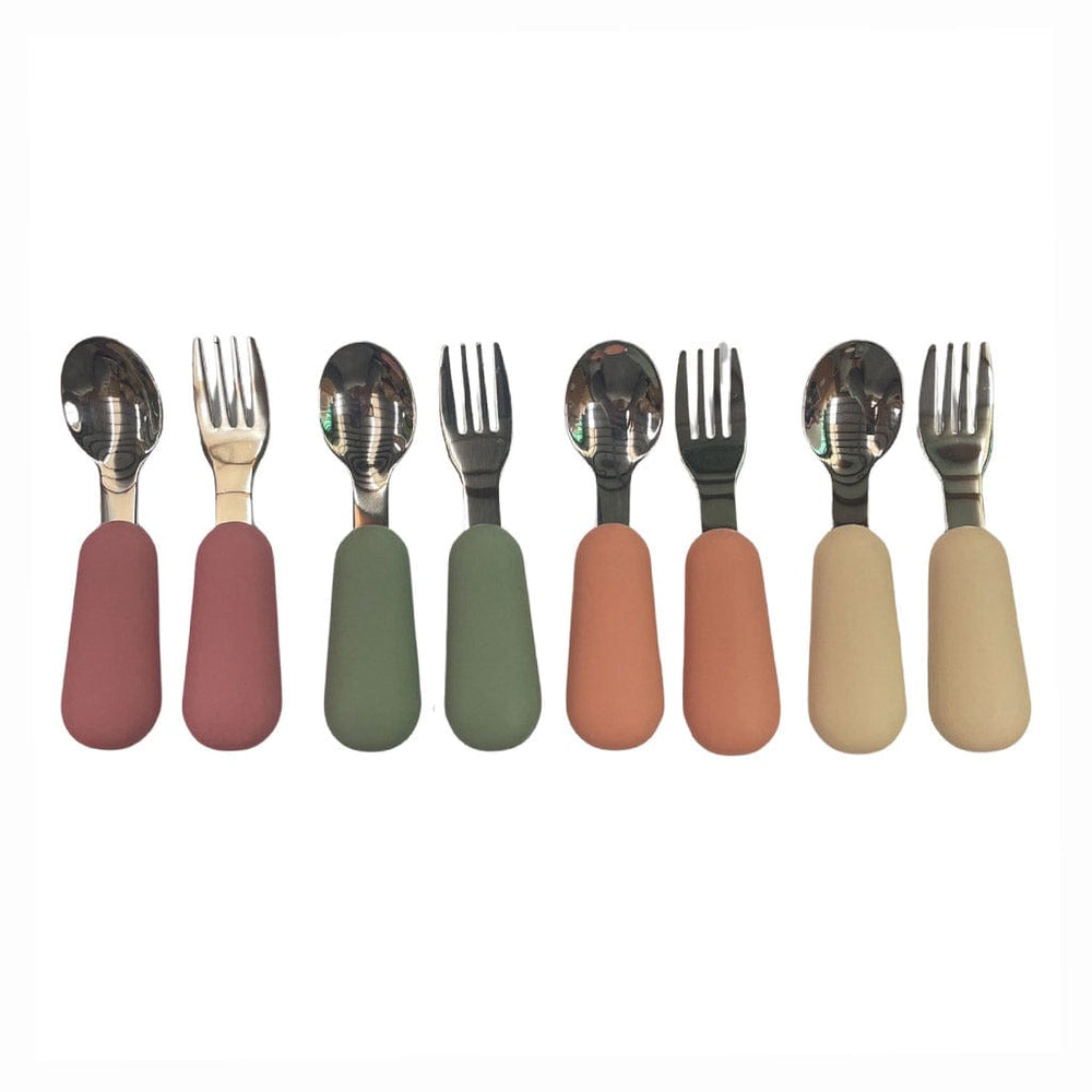 
            
                Load image into Gallery viewer, Ecosprout Nursing &amp;amp; Feeding Stainless Steel Toddler Cutlery Set : Rose
            
        