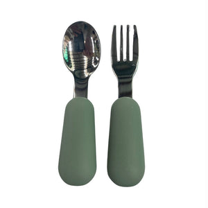 
            
                Load image into Gallery viewer, Ecosprout Nursing &amp;amp; Feeding Stainless Steel Toddler Cutlery Set : Sage
            
        