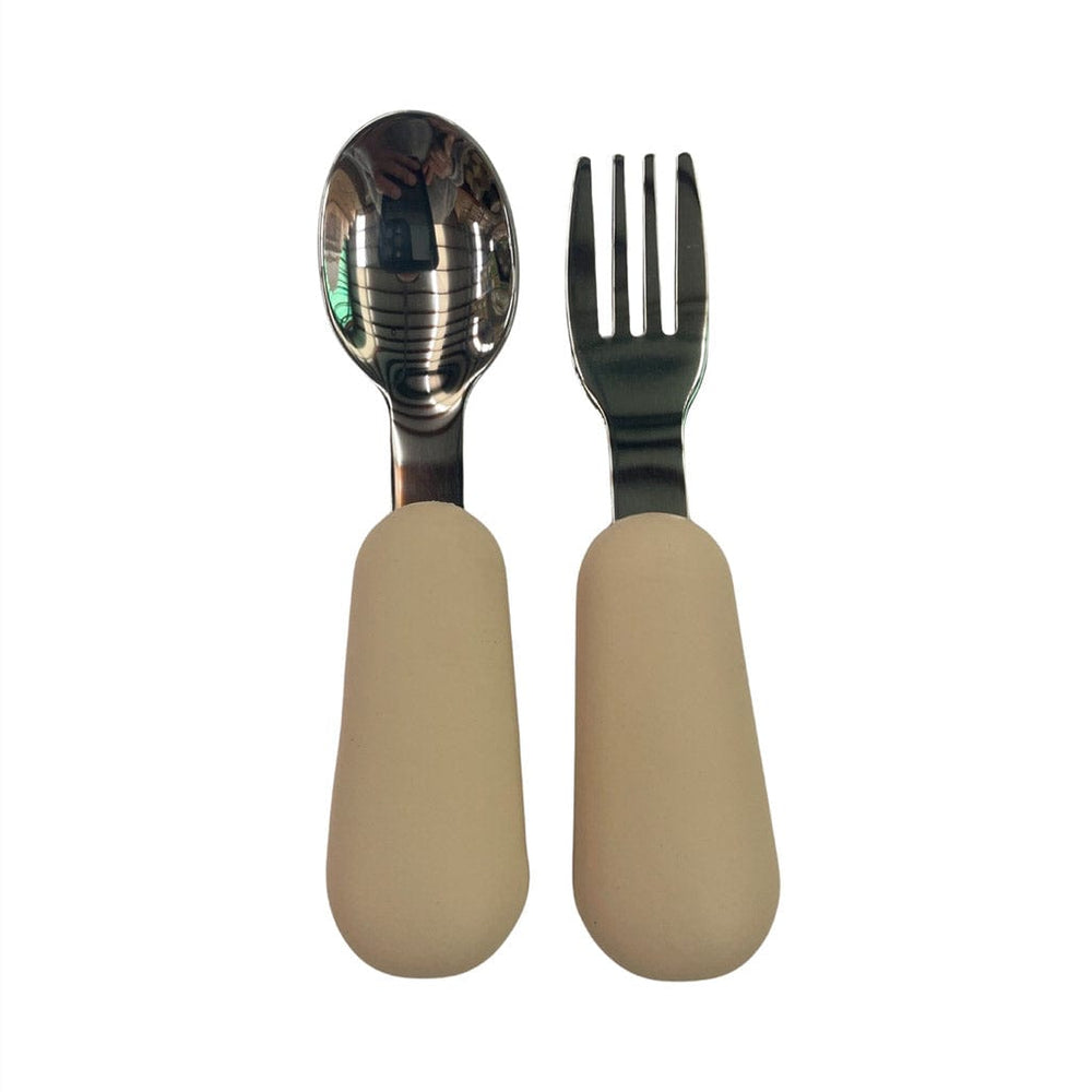 
            
                Load image into Gallery viewer, Ecosprout Nursing &amp;amp; Feeding Stainless Steel Toddler Cutlery Set : Vanilla
            
        