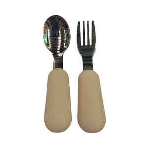 
            
                Load image into Gallery viewer, Ecosprout Nursing &amp;amp; Feeding Stainless Steel Toddler Cutlery Set : Vanilla
            
        