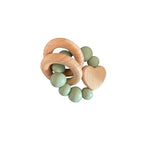 Ecosprout Teether Wooden Silicone Teether Ring Heart : Sage