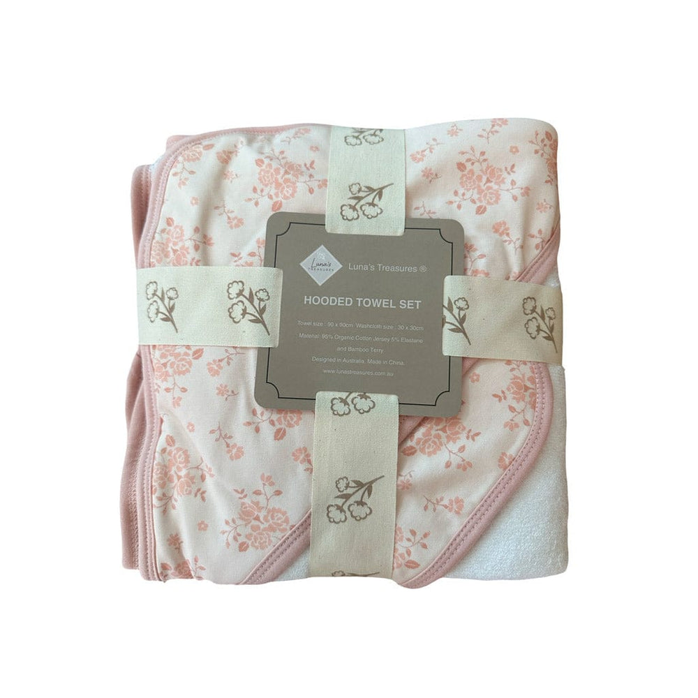 Luna's Treasures Bath Towels & Washcloths Bamboo Hooded Towel & Wash Cloth: Rosalie