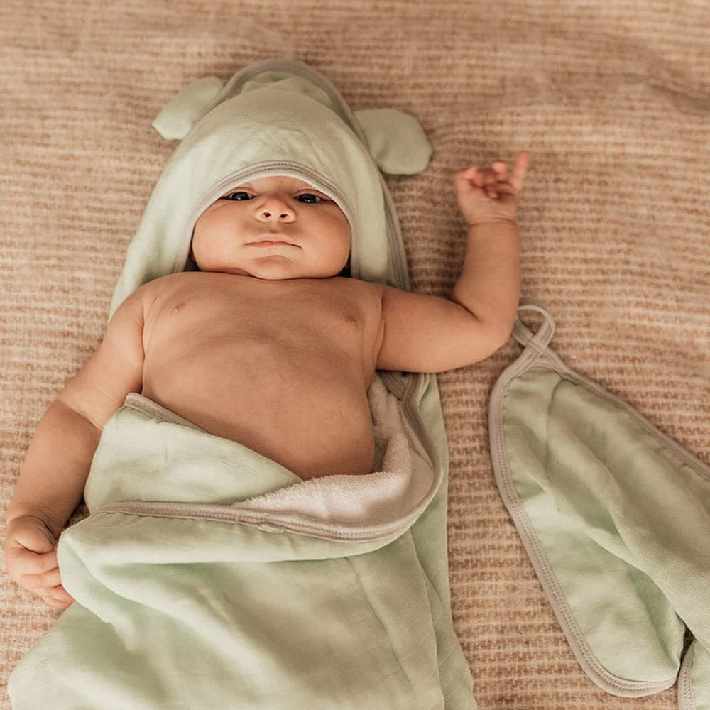 Luna's Treasures Bath Towels & Washcloths Bamboo Hooded Towel & Wash Cloth: Surf