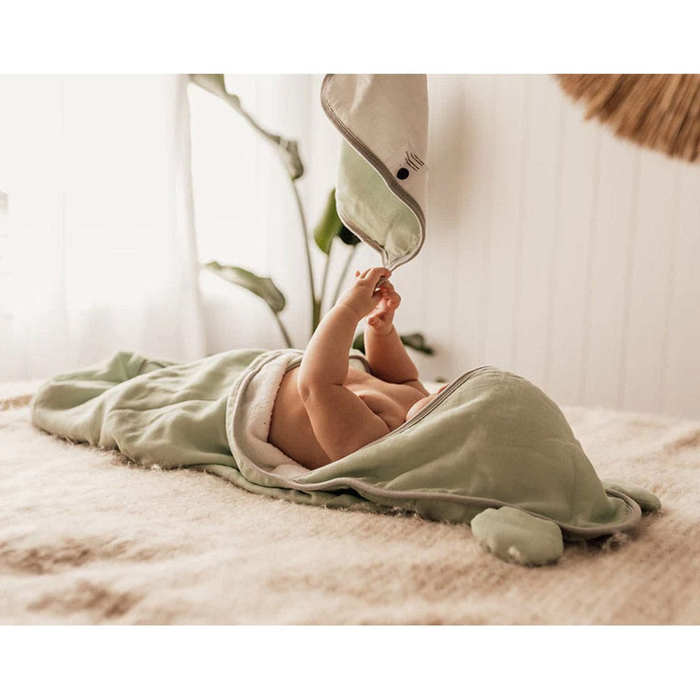 Luna's Treasures Bath Towels & Washcloths Bamboo Hooded Towel & Wash Cloth: Surf