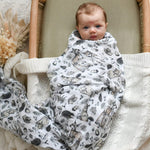 Luna's Treasures Swaddling & Receiving Blankets Muslin Bamboo Cotton Wrap : Forest